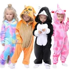 Новые детские пижамы с животными, пижамы с единорогом для детей, аниме, панда, кот, костюм для косплея, зимняя одежда для сна для мальчиков и девочек, кигуруми, комбинезон
