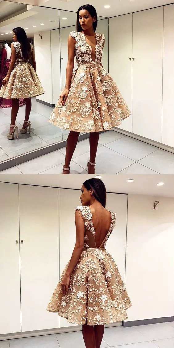 

2019 European and American New Women's Dress Popular Lace Sleeveless Deep V Dress