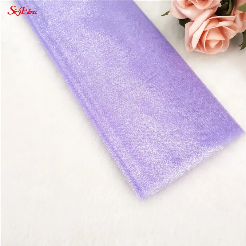 light purple Тюль в рулоне 15 см* 5 м, 48 см* 5 м, юбка-пачка из органзы, украшение для детского душа, Свадебная вечеринка, арка, аксессуары для дверей с цветами, 7zSH015 - Цвет: light purple