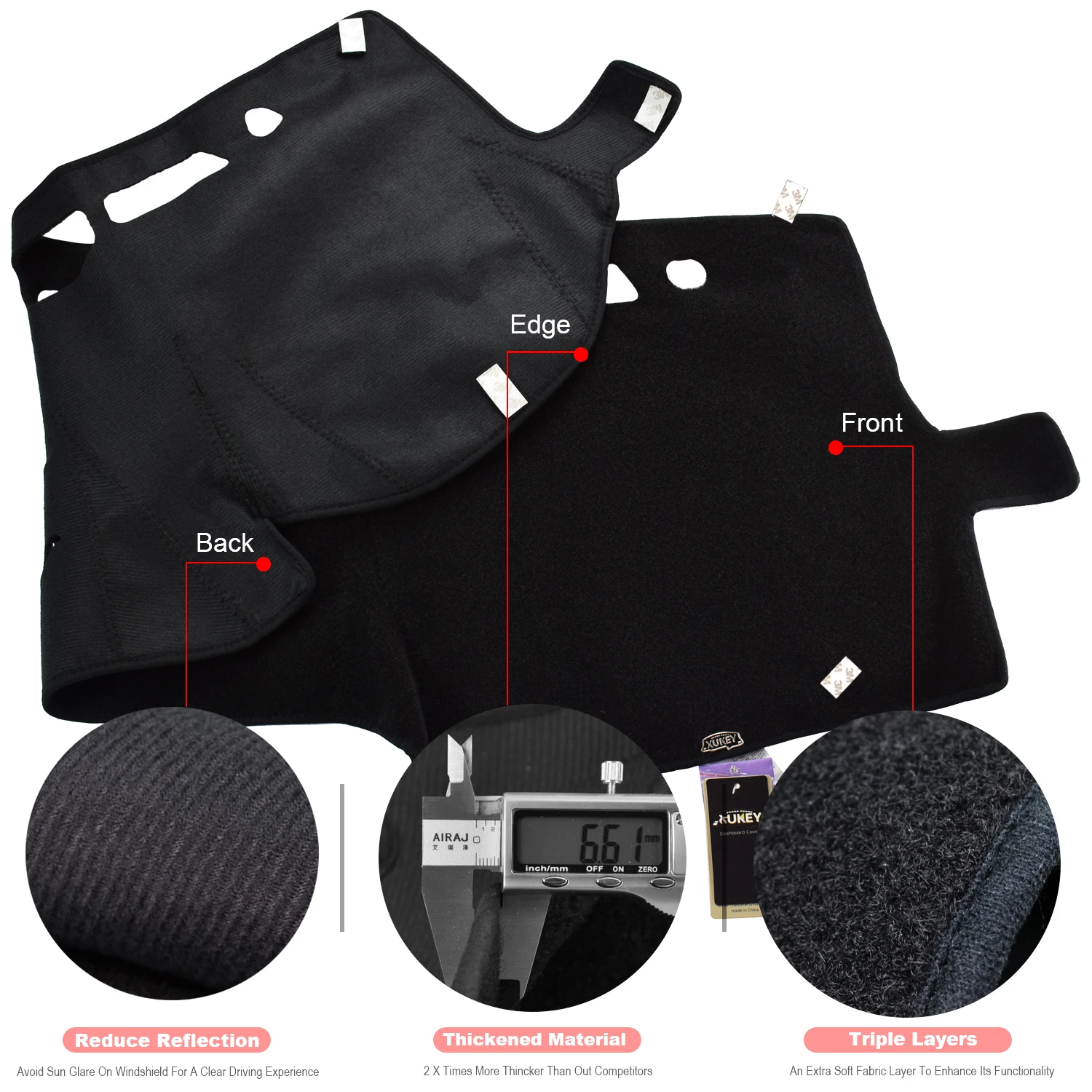 Крышка приборной панели Xukey Dash коврик Dashmat для Toyota Land Cruiser Prado 2010 2017 2018 2019 Накладка