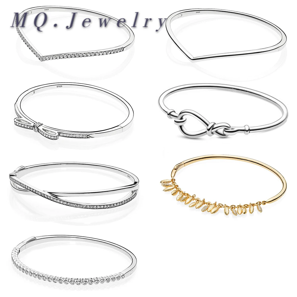 

2020 новый популярный 100% 925 Оригинальный серебряный блеск плавающие зерна Бесконечность узел мерцающий желание браслет ювелирные изделия по...