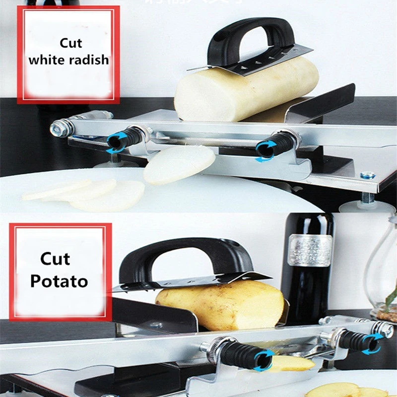 

Household Manual Food Fruit Slicer Lamb Beef Slicer Frozen Meat Cutting Machine Mutton Roll Cutter Adjustable Thickness Kitchen