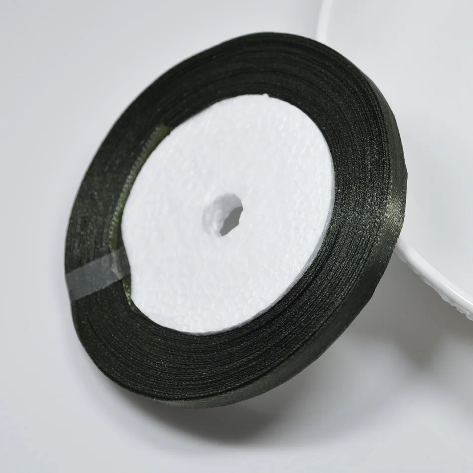 No 49 blackish green 6 мм 1 см 1,5 см 2 см 2,5 см 4 5 см атласными лентами DIY искусственный шелк розы Ремесла поставок швейной фурнитуры Скрапбукинг Материал - Цвет: No 49 blackish green