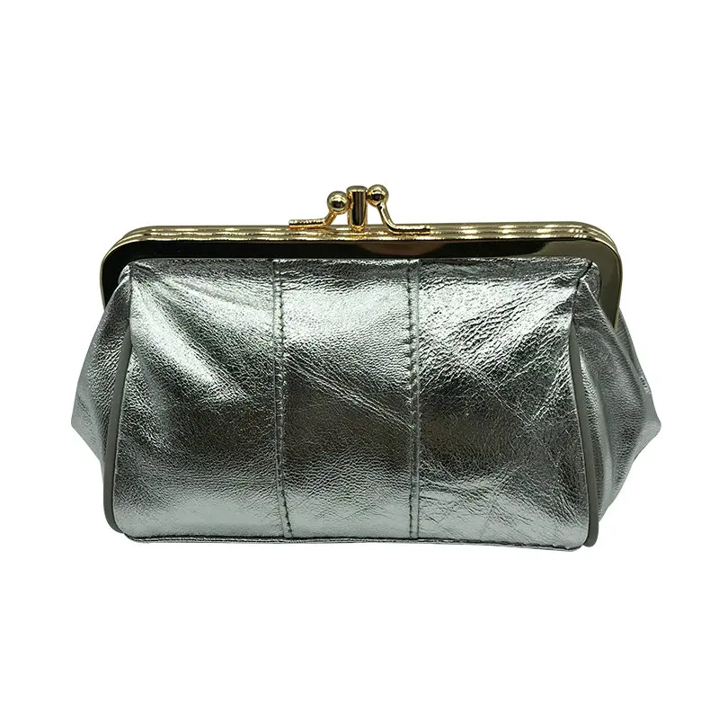 silver018 NICOLE& CO женский кошелек для монет из натуральной кожи держатель для карт кошелек с металлической рамкой кошелек для девочек маленький мешок для монет - Цвет: silver018