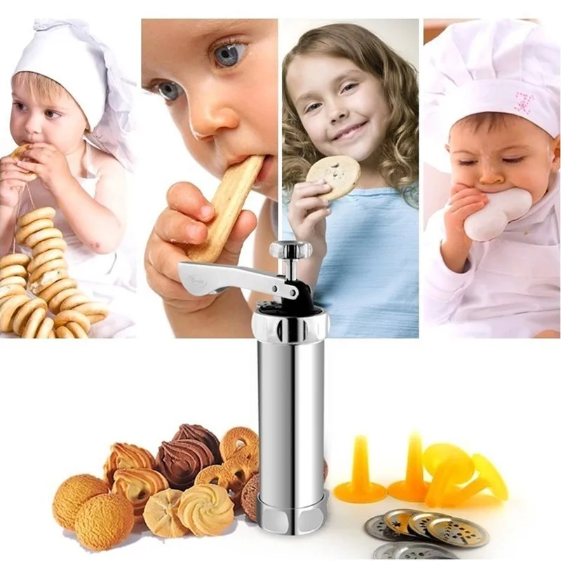 

Hot Manual Cookie Press Stamps Set Baking Tools 20 In 1 With 4 Nozzles 20 Cookie Molds Biscuit Maker Cake Decorating Extruder