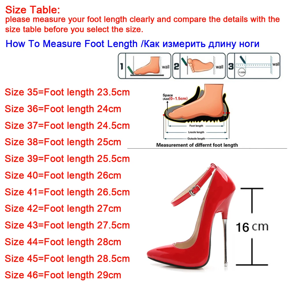 Женские туфли-лодочки на каблуке 16 см Искусственная кожа Большой размер 46
