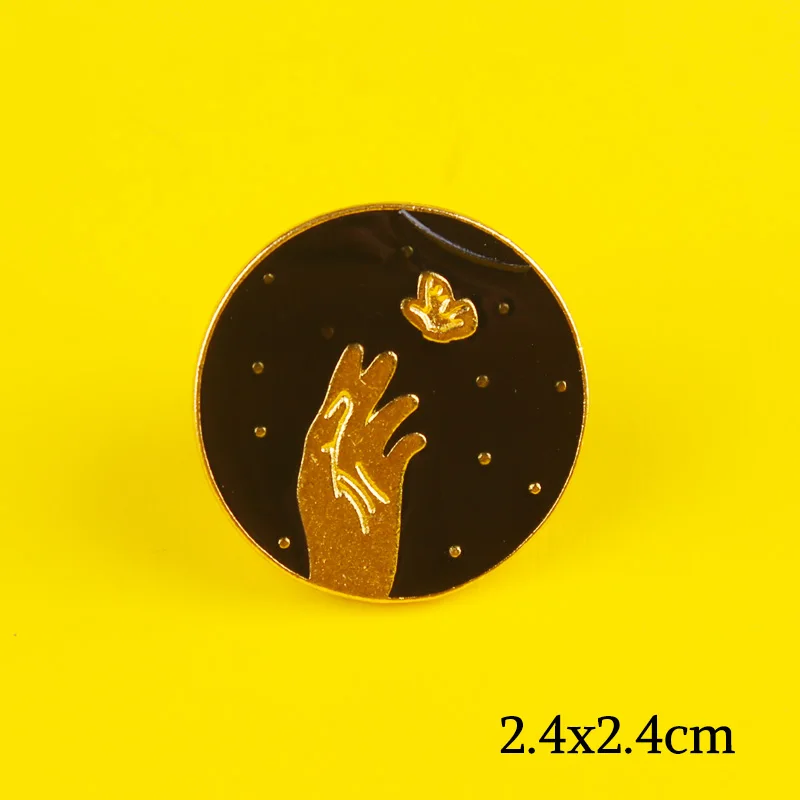 Брошь с эмалью в виде горы леса озер земли путешествий автобуса значок на ткани