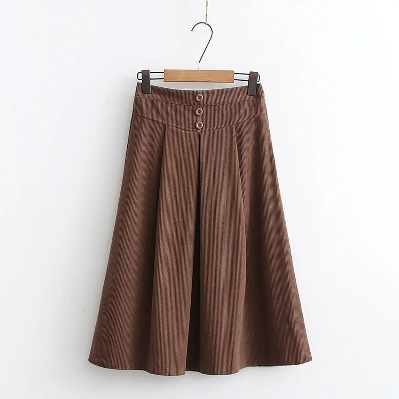 Новая облегающая Вельветовая повседневная юбка А-силуэта осенне-зимняя модная