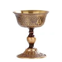 hand embossed brass type candle cup collection romantic flower golden candlestick wedding bar dinner home table decoration
