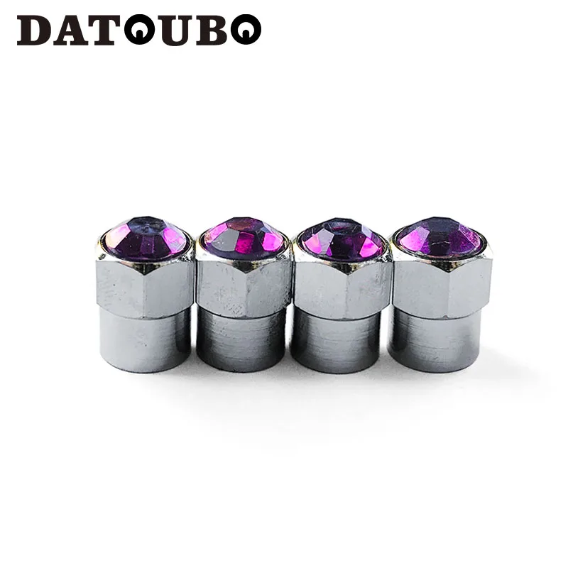 20 pcs purple color DATOUBO 20 шт. латунные хромированные полушестигранные автомобильные колеса смешанных цветов с кристаллами бриллиантов колпачки для шин стеблей колпачок для покрышек от пыли - Цвет: 20 pcs purple color