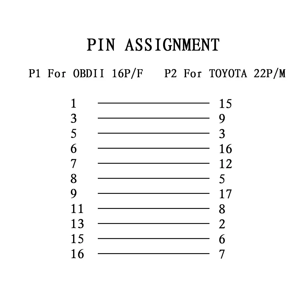 Кабель-адаптер OBD2 для Toyota 22Pin/16Pin OBD адаптер разъема OBDII Для 22/17 Pin ODB2 кабель TOYOTA Corolla