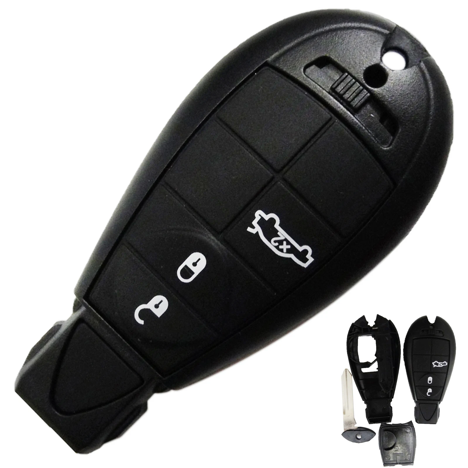 

jingyuqin 4 Buttons Remote Car Key Fob Shell Case For Dodge Challenger Magnum Charger For Chrysler