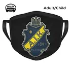 Aik дизайнерская черная дышащая многоразовая маска для лица Aik футбол Fotboll Стокгольм Швеция