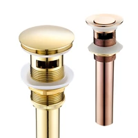 drains brass round siphon brushed rose gold deodorization bathroom vanity basin pipe waste pop up drainer with overflow