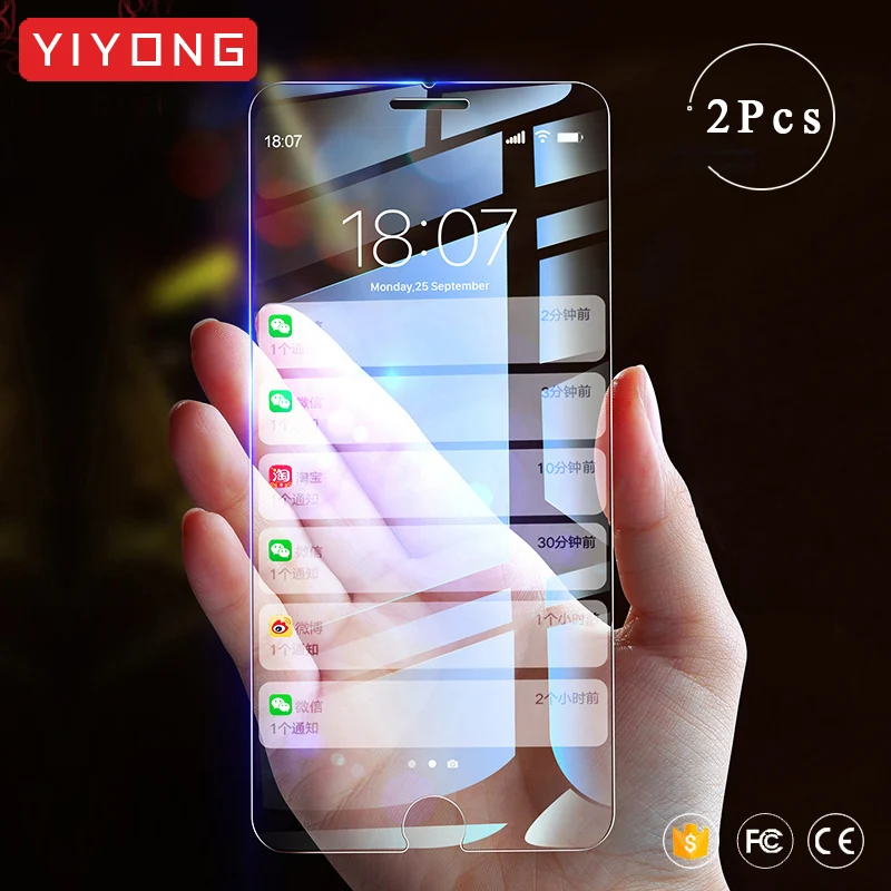 YIYONG закаленное стекло для iPhone 5 S 6 6S 7 8 Plus прозрачное анти голубое световое