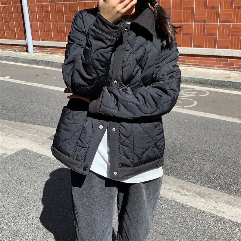 Зимняя свободная повседневная куртка на пуговицах HziriP модная верхняя одежда