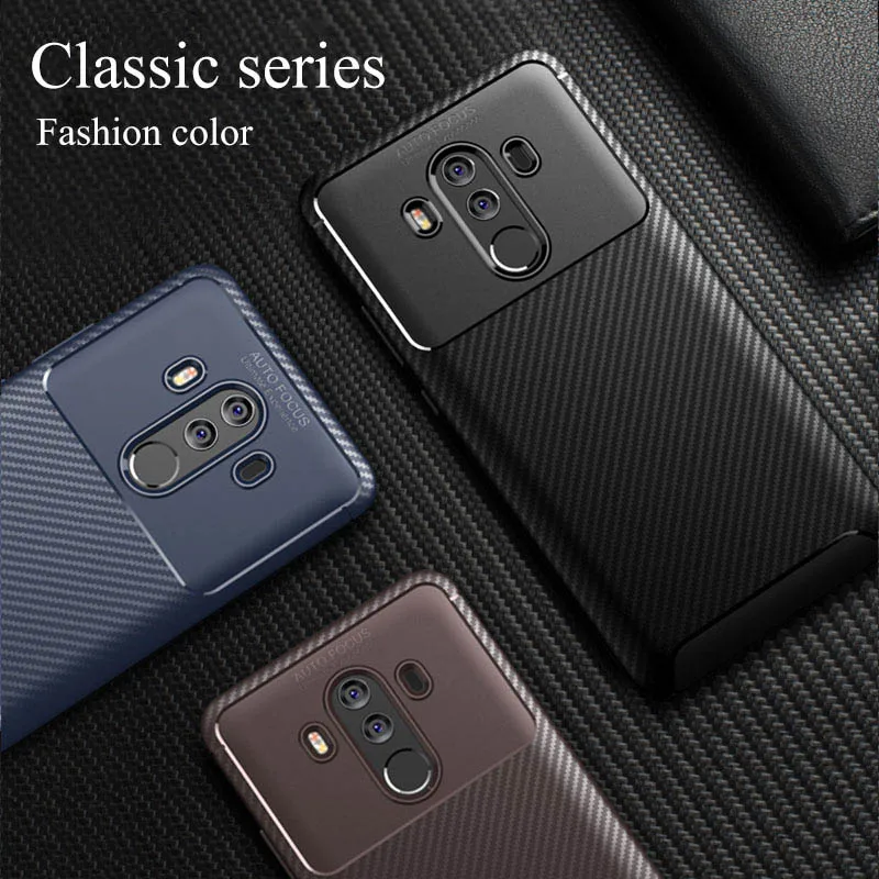 

Phone Case for Huawei Mate 10 Pro Case Carbon Fiber Matte Anti-knock Soft TPU Silicone Bumper Cover for Mate 10 Lite 20 30 Pro