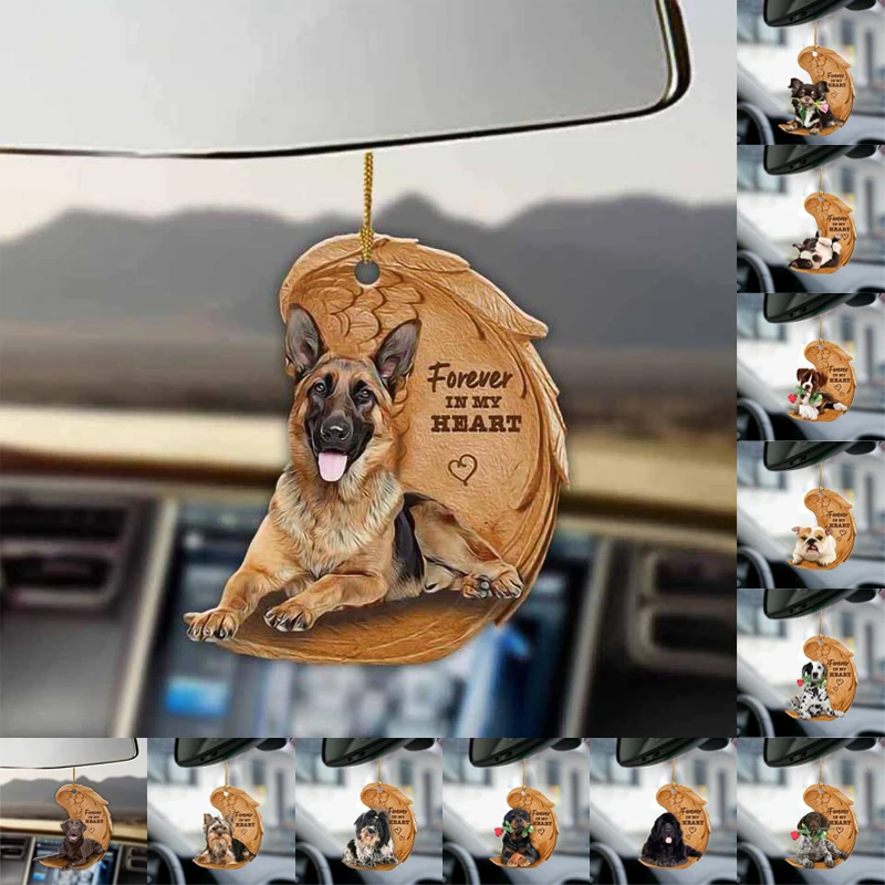 

1PC Cute Dog Hanging Ornament Funny Cartoon Pendant Key Chain Lovely Animal Pendant Car Rear View Mirror Backpack Accessories