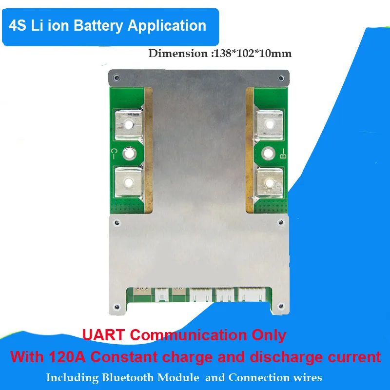 4S литий-ионный аккумулятор Smart BMS или 4S Lifepo4 BMS с 60A до 120A постоянного тока и UART или RS485 связи - Цвет: 4S li 120A UART