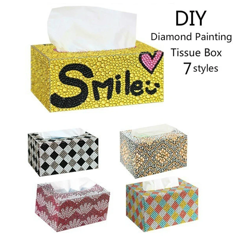 

Special Shape Diamond Painting DIY Tissue Box Storage Box Jewelry Box Diamond Painting Tissue Box Cross Stitch