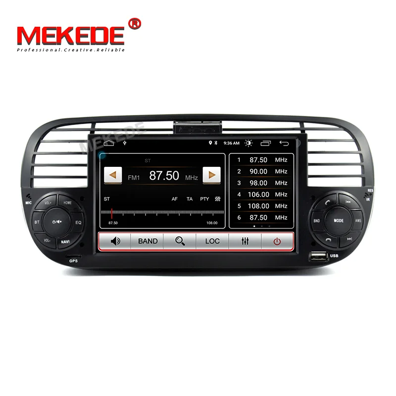 MEKEDE 1024x600 ips 7 дюймов 2G ram Android 9,0 автомобильный dvd-плеер gps для FIAT 500 аудио система автомобиля аудио gps DVD для FIAT 500 DSP