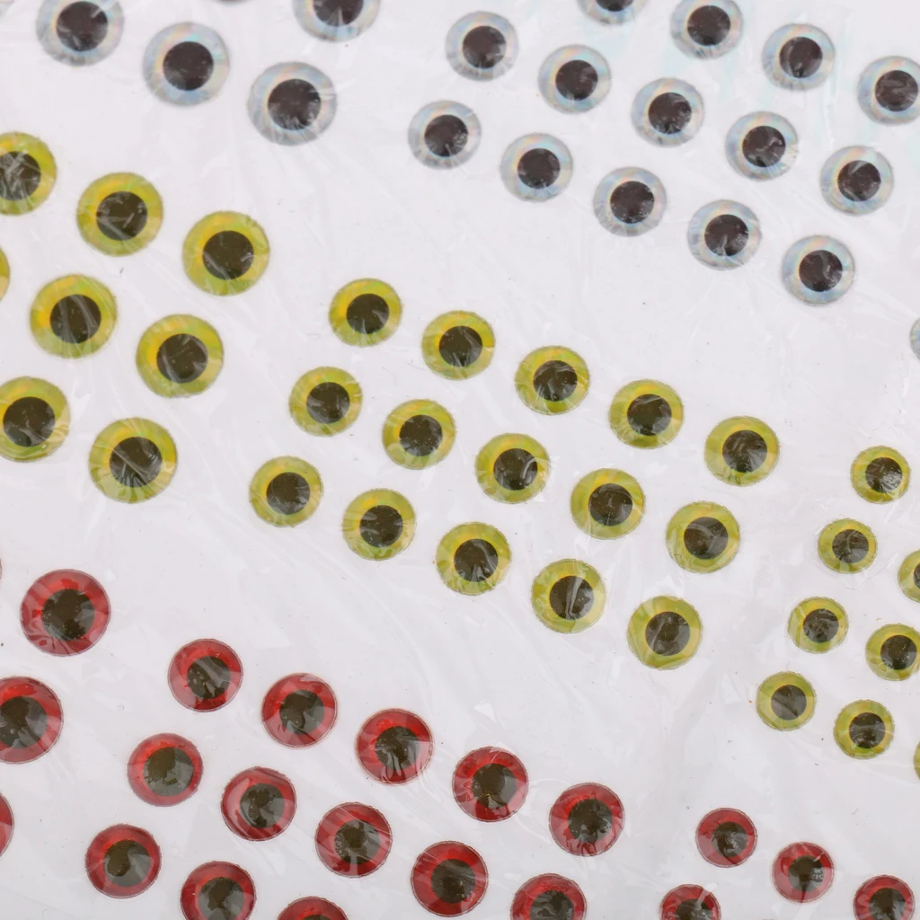 Набор из 183 голографических 2D рыболовных приманок глаза для завязывания мухи DIY