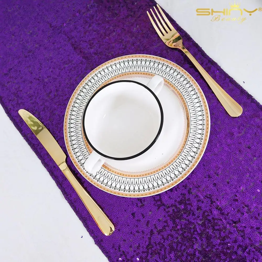 ShinyBeauty 12 на 108 дюймов/12 72 дюйма Высококачественный Фиолетовый настольный бегун с