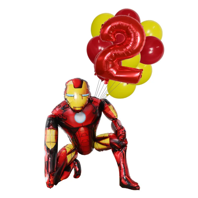 Воздушные шары в виде цифр супергероев 12 шт. | Дом и сад