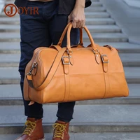 jojujos genuine leather travel luggage bag for men women duffel cowhide%c2%a0 shoulder weekend bag large capacity overnight handbag