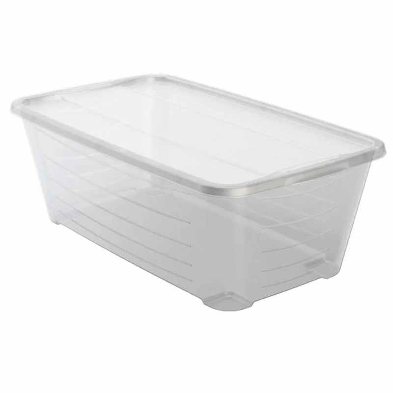 

Rectangular transparent plastic protective storage shoe box (pack of 20)
