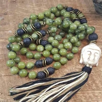 6mm green jade gemstone lava stone mala necklace 108 beads cuff wristband meditation healing mala0 pray energy