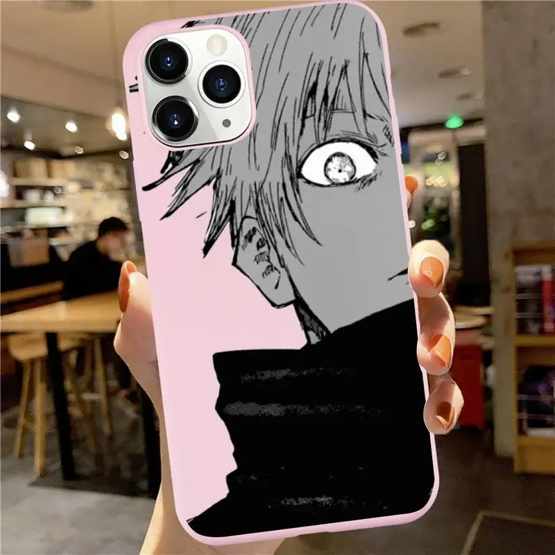 

Jujutsu Kaisen Anime Gojo Satoru Phone Case Candy Color for iPhone 6 7 8 11 12 s mini pro X XS XR MAX Plus