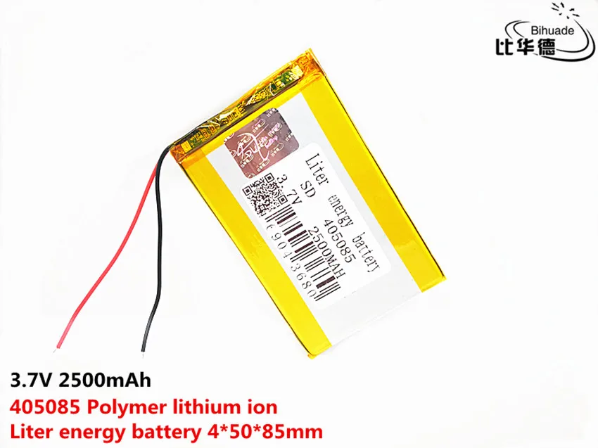 3.7V 2500mAh 405085 Lithium Polymer Li-Po li ion Rechargeable Battery Lipo cells For interphone GPS toys Tachograph | Электроника