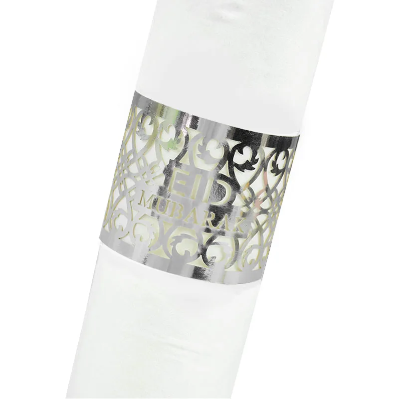 

100pcs Eid Mubarak Paper Napkin Ring Ramadan Decorations for Home Napkin Holder EID Muslim Party Ramadan Kareem Table Decor