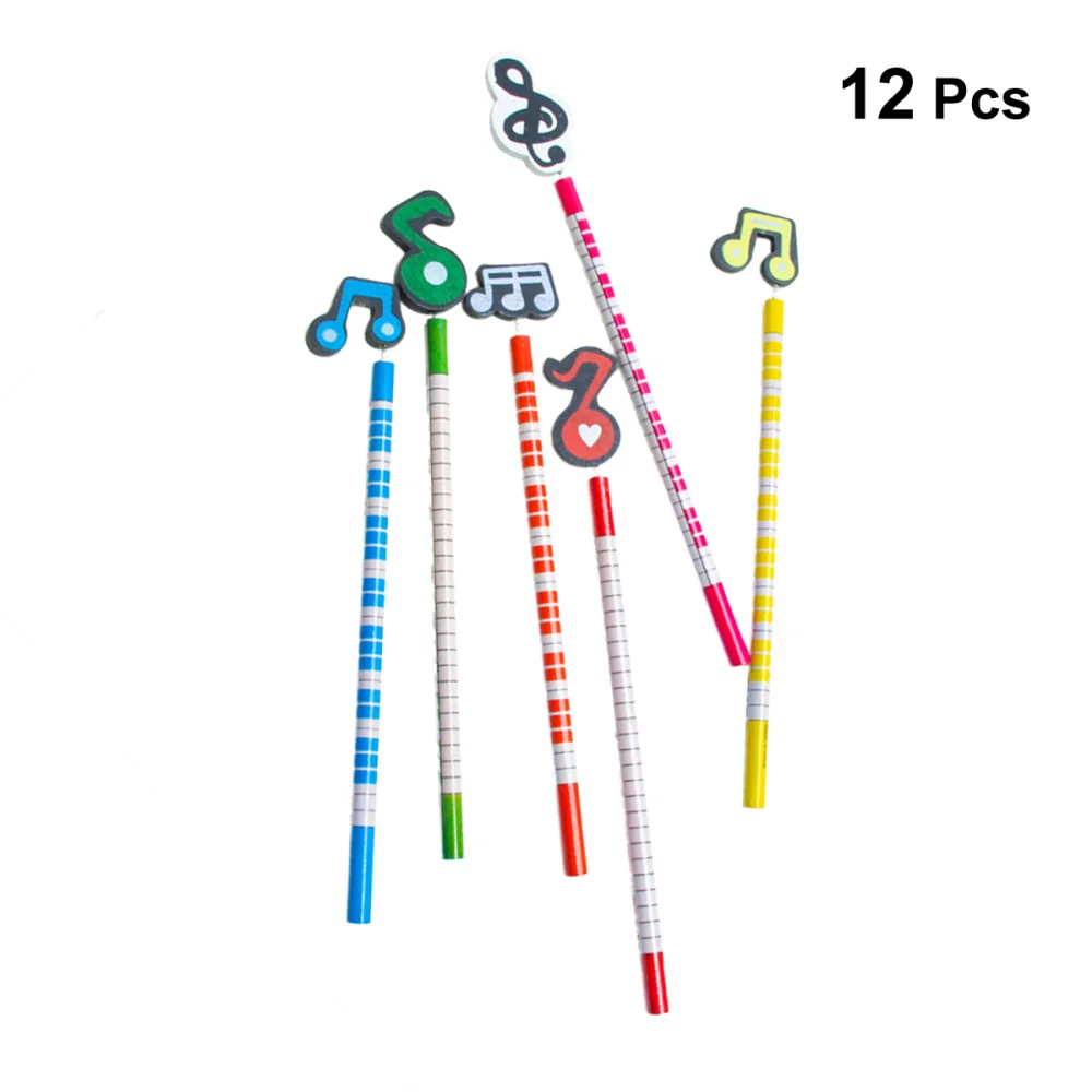 

12pcs Pencils Musical Notation Shape Student Exam Pencils for Children Students