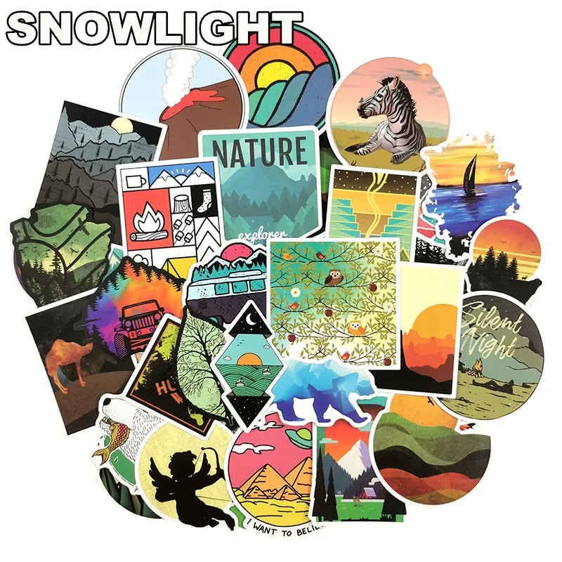 10/50 шт./упак. для путешествий в стиле ретро с изображением заснеженной горы