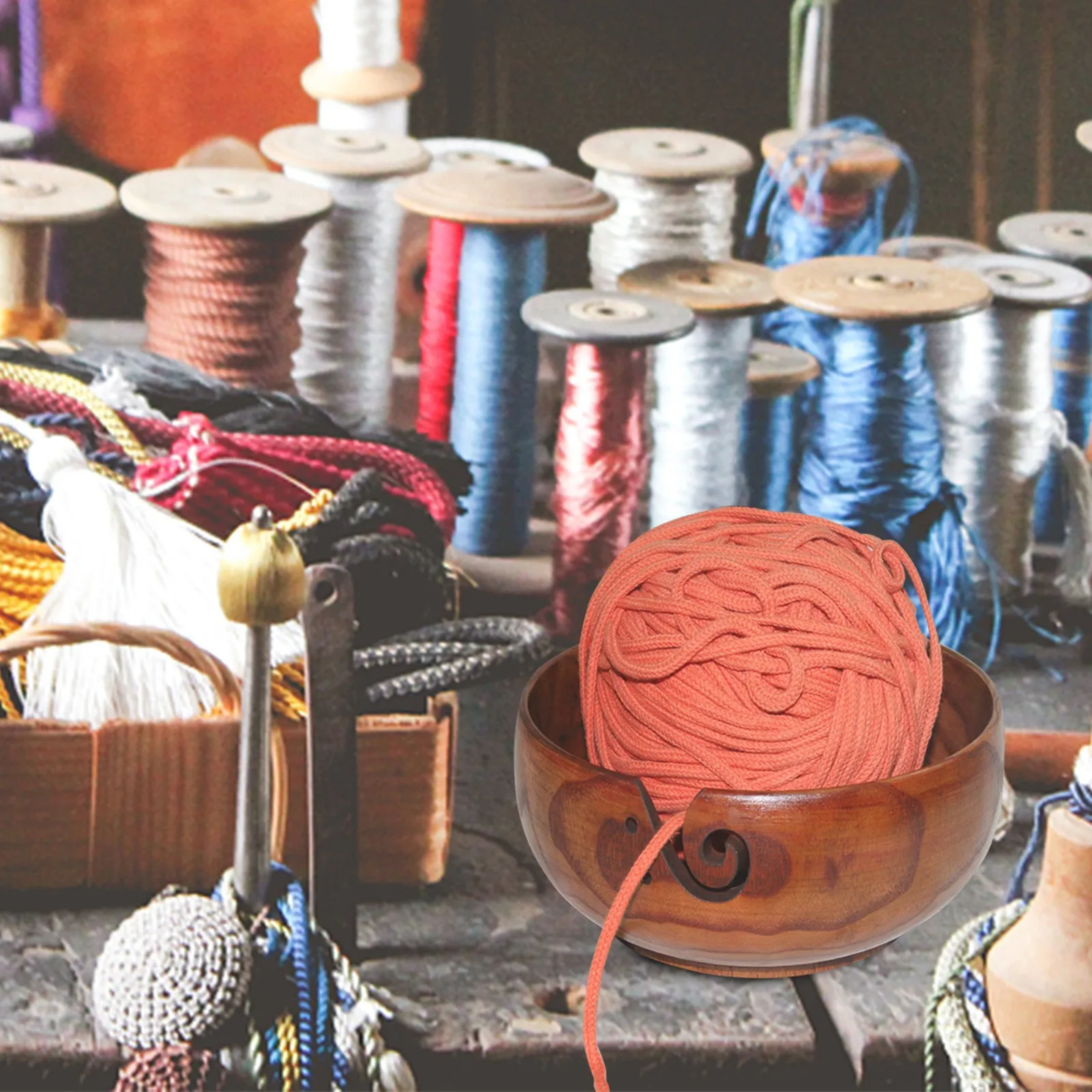 Чаша для хранения шерстяной пряжи ручной работы органайзер вязания крючком