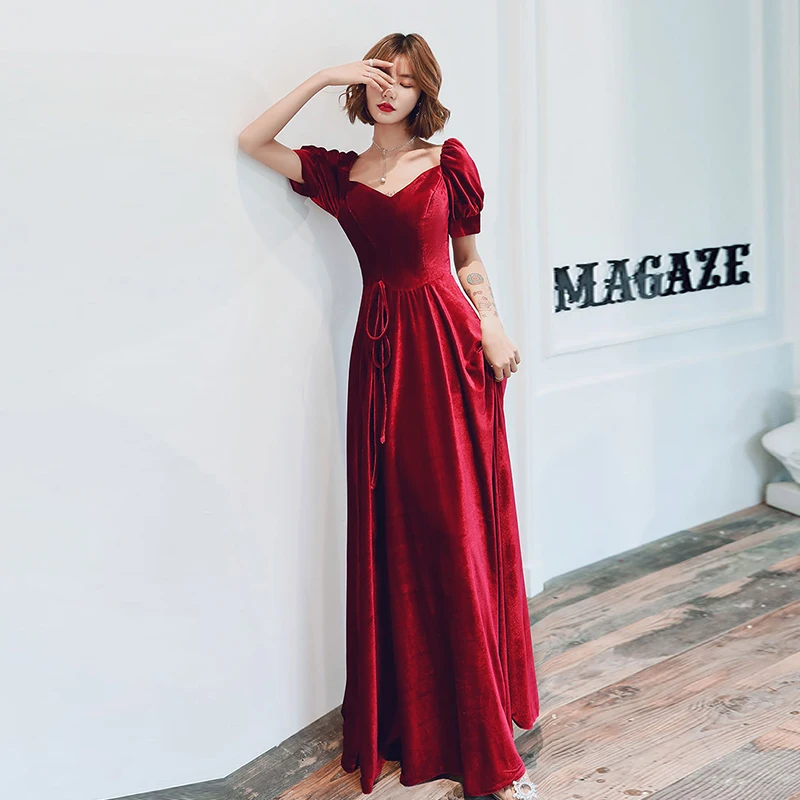 Вельветовые вечерние платья новинка 2019 длинное вечернее платье с вырезом