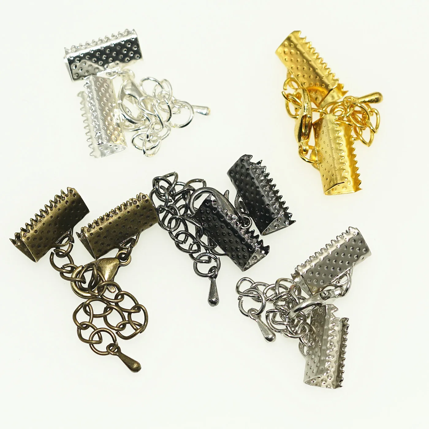 10 шт./лот Концевая застежка для кожаного шнура застежки с цепочками коннекторы