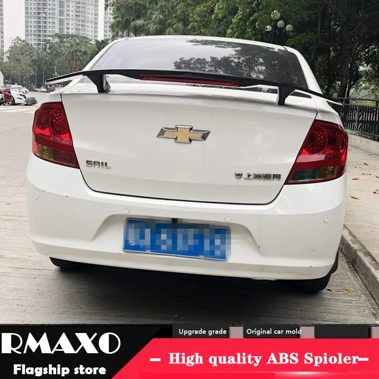 For  Chevrolet SAIL Spoiler 2017-2019 SAIL TF High Quality Spoiler ABS Material Car Rear Wing Primer Color Rear Spoiler