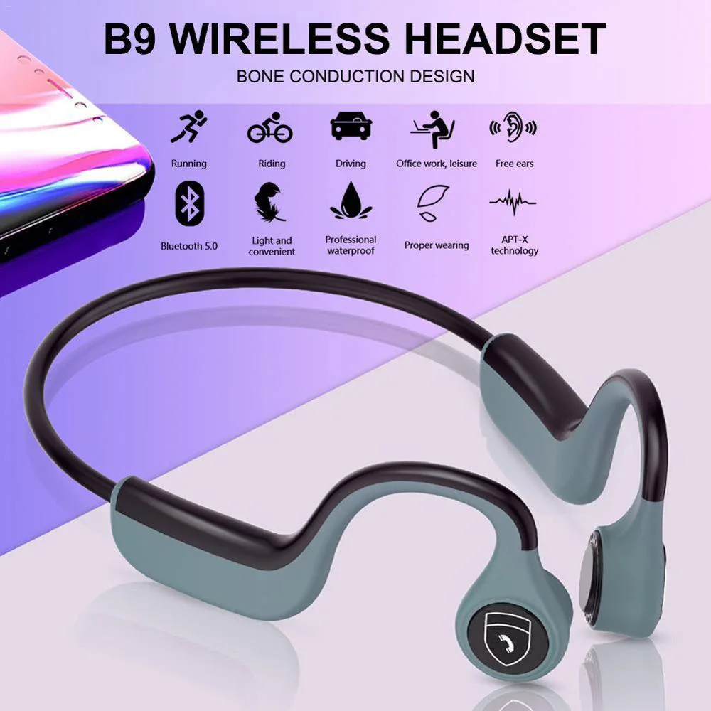 B9 Беспроводная bluetooth-гарнитура наушники с костной проводимостью свободные руки