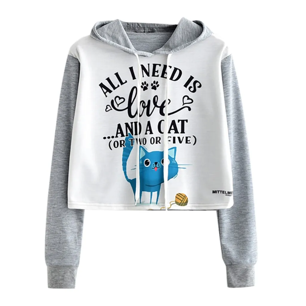 Зимний свитер для женщин Модный повседневный свободный с капюшоном и принтом