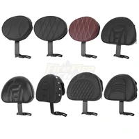 motorcycle backrest black adjustable plug in driver rider seat cushion pad for harley fatboy heritage softail deluxe fat boy