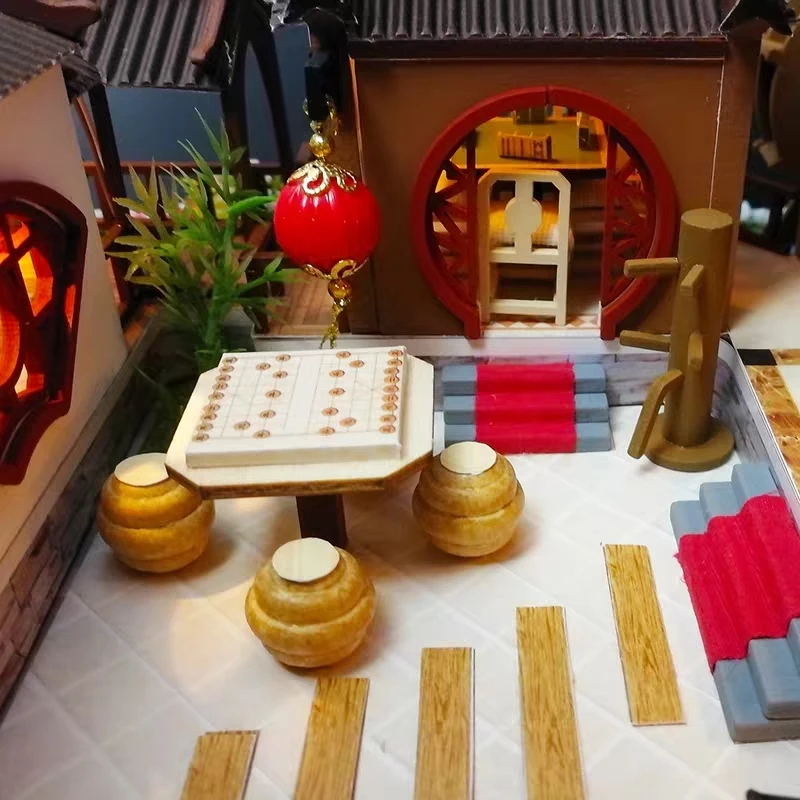DIY кукольный домик деревянная Миниатюрная игрушка в китайском стиле с набором