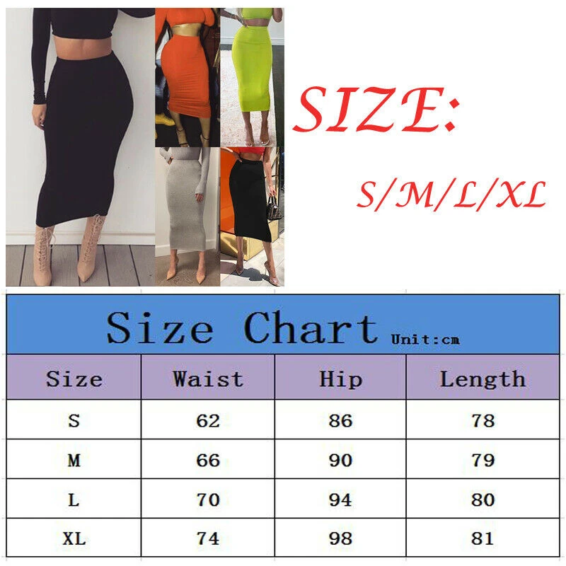 Новая женская юбка ниже колена с завышенной талией | Женская одежда