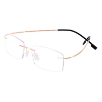 fashion super flex and light memory titanium rimless eyeglasses frames for myopia lenses reading glasses