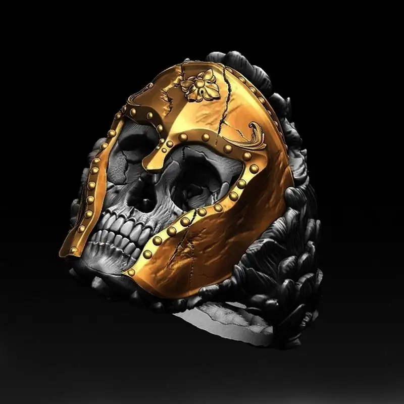 

Fashion Jewelry Men Rings Mens Jewellery Vintage Ring Aesthetic Accessories Aesthetic Rings Luxury Hip-Hop Skull Mask Punk Ring