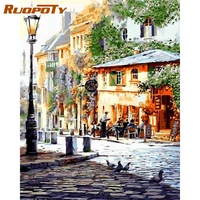 ruopoty 60x75cm frame painting by number for adults scenery drawing coloring by numbers modern wall art picture for diy gift