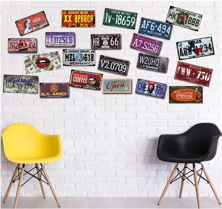15*30 автомобильный номерной знак США винтажные металлические жестяные знаки