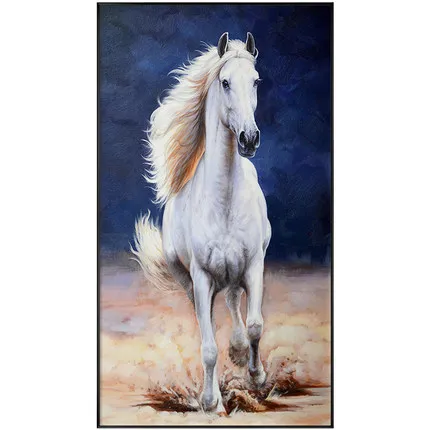 

White Horse Running Animal Fashion Cross Stitch Kits Set 11CT Printed Embroidery DIY Handmade Needlework Wall Home Decor